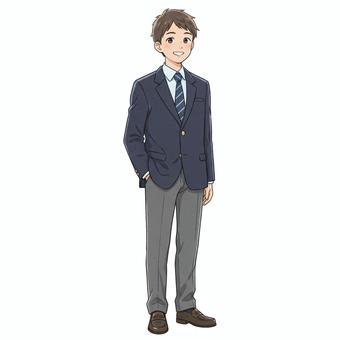 アニメ風の男子高校生のイラスト
