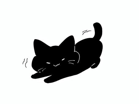 らくがき 伸びをする黒ネコ らくがき 伸びをする黒ネコ 猫,落書き,黒ネコ,黒,伸び,落書き風,動物,ゆるい,まったり,かわいいのイラスト素材