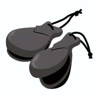 パリージョ フラメンコカスタネット スペイン,外国,社会,カスタネット,パリージョ,手,リズム,黒色,灰色,シンプルのイラスト素材