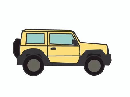 ボックスカー　横向き 車,ボックスカー,一般車両,乗用車,四駆,かわいい,デフォルメ,横向き,側面,乗り物のイラスト素材