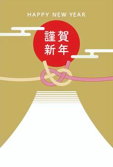 Illustration, new year's card, lunar month, japanese style, 