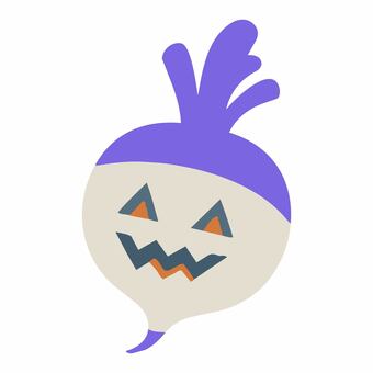 かぶ型のジャック・オー・ランタン ハロウィン,かぶ,野菜,かわいい,シンプル,イラストのイラスト素材