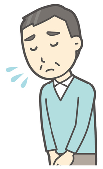 ニット中年男性-122-バスト  ニット中年男性-122-バスト おじぎ,おじさん,男性,中年,お父さん,パパ,シニア,ミドルエイジ,人物,かわいいのイラスト素材