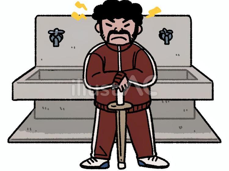 水分補給を禁止する昭和教育 水分補給,禁止,水飲み場のイラスト素材