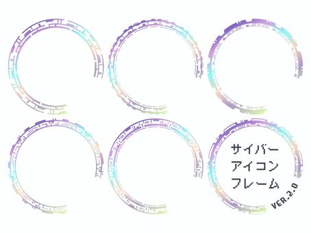 Illustration, frame, cyber-, icon, 