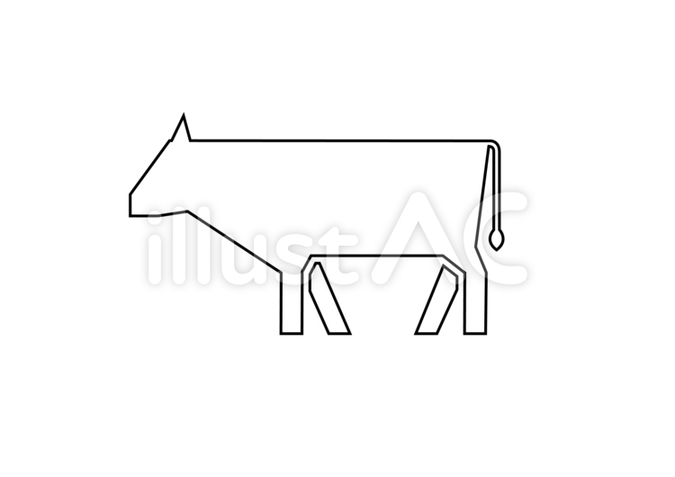 牛その４５ 牛,丑,丑年のイラスト素材