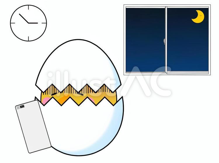 スマホ依存症　たまご スマホ,依存症,病気のイラスト素材