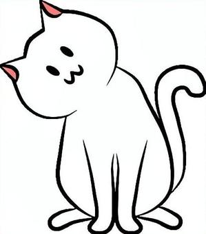 にゃんこ傾げる 猫,ペット,伴侶動物,首傾げ,お座りのイラスト素材