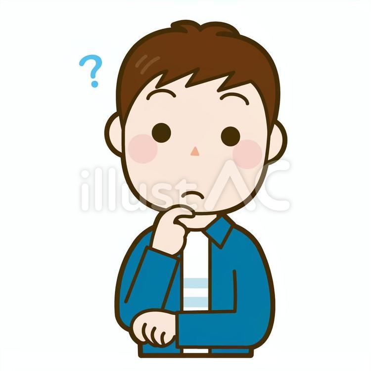 疑問を感じる男性 男性,人物,疑問のイラスト素材