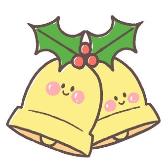 ゆるかわクリスマスベル ベル,クリスマス,xmas,クリスマス飾り,冬,かわいい,ゆるかわ,シンプル,アイコン,カットイラストのイラスト素材