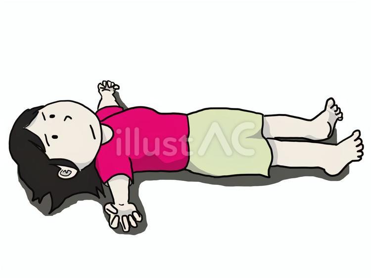なんかいろいろどうでもよくなったお姉さん 女性,若者,寝るのイラスト素材