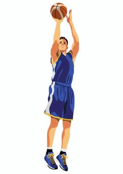 バスケットボール選手14 バスケ,バスケットボール,球技,スポーツ,アスリート,試合,シュート,ゴール,ジャンプ,3pのイラスト素材