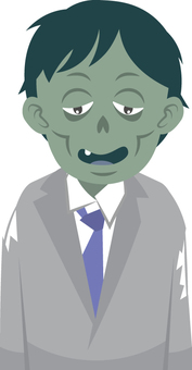 ゾンビ会社員 ゾンビ,会社員,サラリーマン,男性,アンデッドのイラスト素材