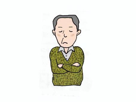 Illustration, male, middle aged, thought, 