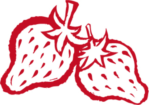 Strawberry red, red, hand drawn, handwriting, JPG, PNG and AI