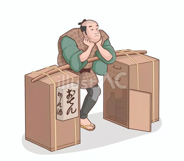 江戸時代　おでん屋 江戸時代,おでん,商売のイラスト素材