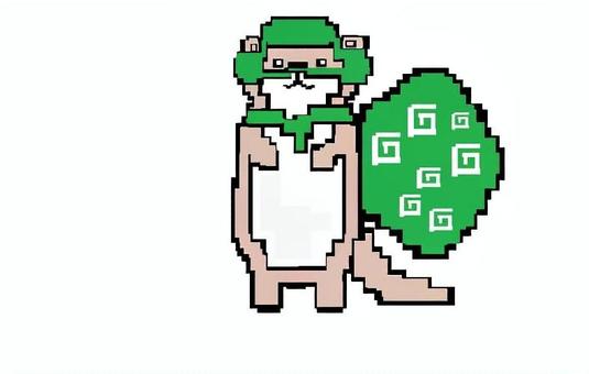 ドット絵　泥棒　カワウソ 泥棒,風呂敷,動物,カワウソ,コスプレ,ドット絵,頭巾のイラスト素材