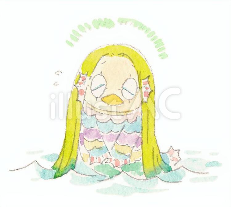 アマビエ様《手書きイラスト》 アマビエ様,アマビエ,手書きのイラスト素材