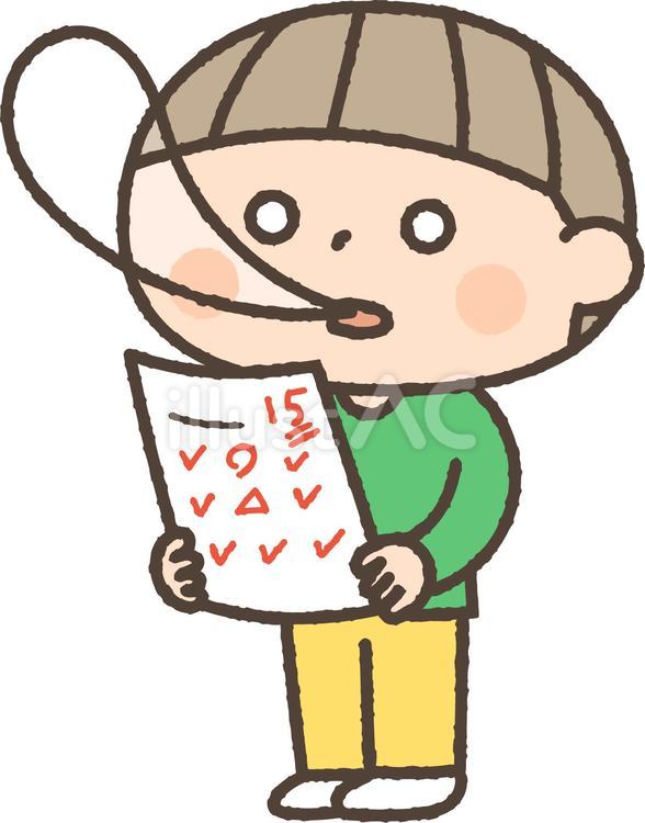 テストの点が悪かった男の子 人物,子供,テストのイラスト素材