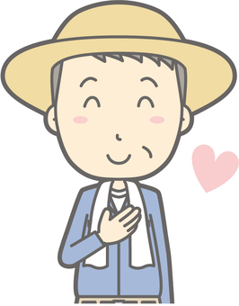 Middle-aged farmer man - likes - bust, , JPG, PNG and AI