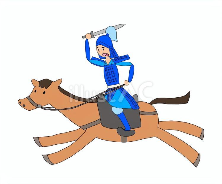中国の騎馬武者 戦士,兵士,兵隊のイラスト素材
