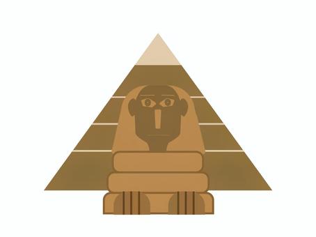 ピラミッドとスフィンクス ピラミッド,スフィンクス,エジプト,古代,文明,遺跡,史跡,歴史,王墓,建造物のイラスト素材