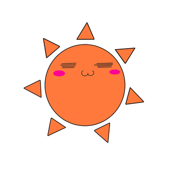 ほがらかな太陽 ほがらかな太陽 デフォルメ,太陽,ほがらか,気候,天気,晴れのイラスト素材