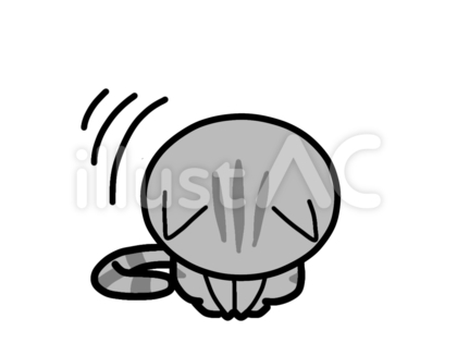 イラスト素材:頭を下げるサバトラ猫 2