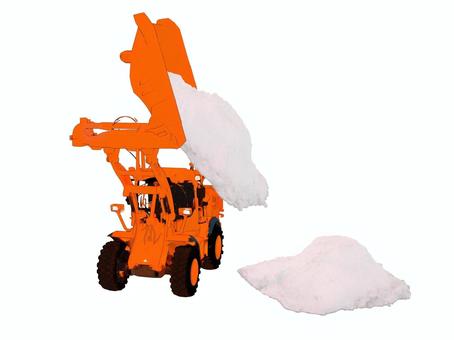 冬の雪での除雪車の両サイドダンプバケット ホイールローダ,除雪車,ダンプ,バケット,建機,雪,道路,冬のイラスト素材