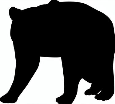 クマのシルエット 熊,動物,シルエット,ピクトグラム,bear,素材,怖い,野生,注意,危険のイラスト素材