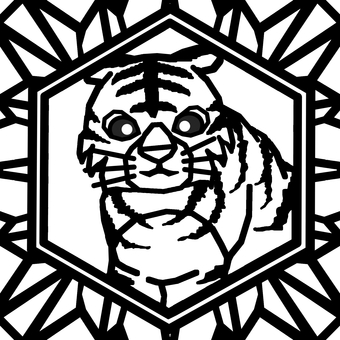 シームレスなモザイク　干支 寅　o 寅,虎,トラ,干支,動物,正月,年賀状,背景素材,線,バックグラウンドのイラスト素材