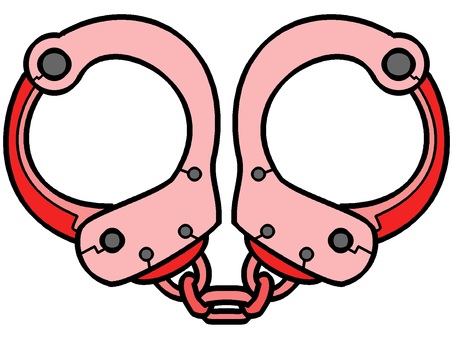 手錠のアイコン『赤』 手錠,拘束具,拘束,確保,道具,モチーフ,カラー,ゲーム,rpg,アイテムのイラスト素材