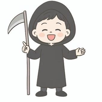 死神の仮装の男の子