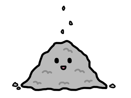 塵も積もれば山となる 塵も積もれば山となる,諺,努力,積み重ね,継続,かわいい,笑顔,積もるのイラスト素材