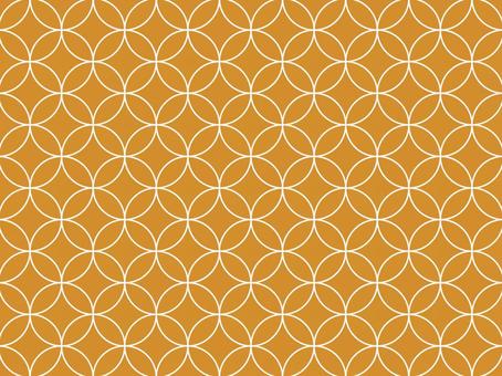 七宝繋ぎB（金茶） 七宝繋ぎ,七宝,背景,和柄,パターン,伝統紋様,茶色,金茶,壁紙,シームレスのイラスト素材