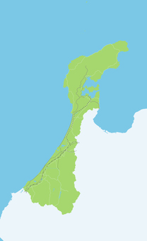 石川県のシンプルなロードマップ 石川,石川県,能登,能登半島,北陸,金沢,富山,北陸地方,福井,中部のイラスト素材