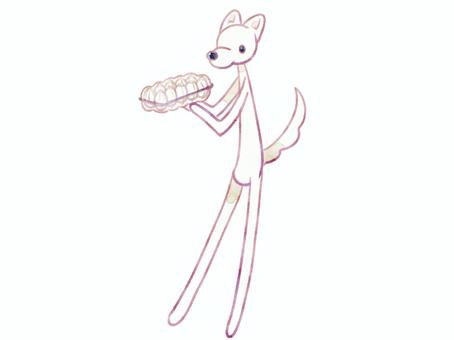 卵パック犬 犬,可愛い,卵,パック,水彩風のイラスト素材