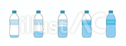 ラベル付きペットボトルのイラスト
