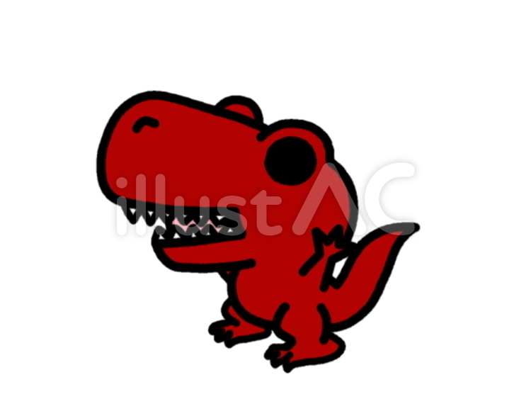 ティラノサウルス　赤 動物,ティラノサウルス,ティラノザウルスのイラスト素材