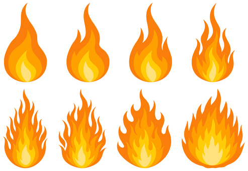 炎　エフェクト 炎,火,燃える,火災,火事,エフェクト,挿絵,透過,白背景,アイコンのイラスト素材