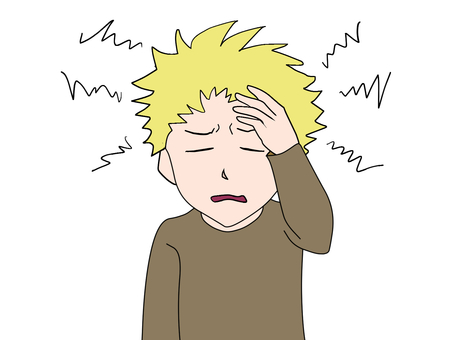 片頭痛 片頭痛,頭,痛い,男子,ガンガンのイラスト素材