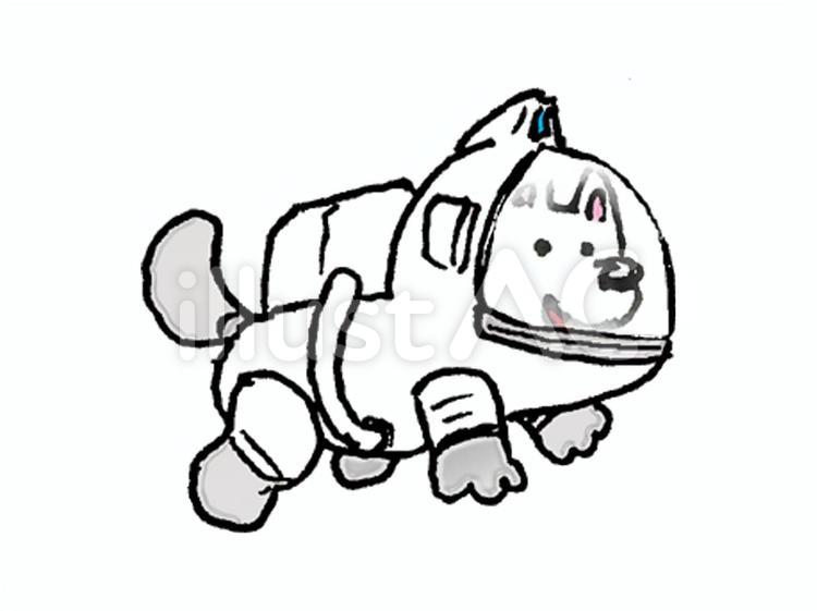 宇宙犬 宇宙,犬,ふわふわのイラスト素材