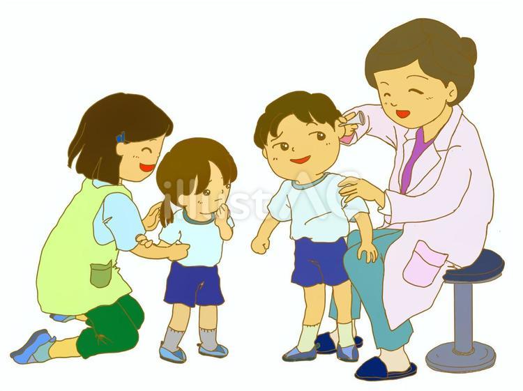 耳鼻科検診（集団検診） 子ども,耳鼻科検診,集団検診のイラスト素材