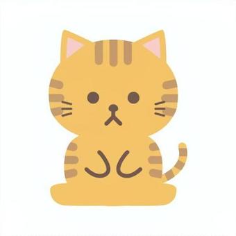 茶トラのお座りねこのイラスト素材 猫,愛猫,子猫,お座り,茶トラ,ペット,ペットショップ,動物,キャラクター,雑種のイラスト素材