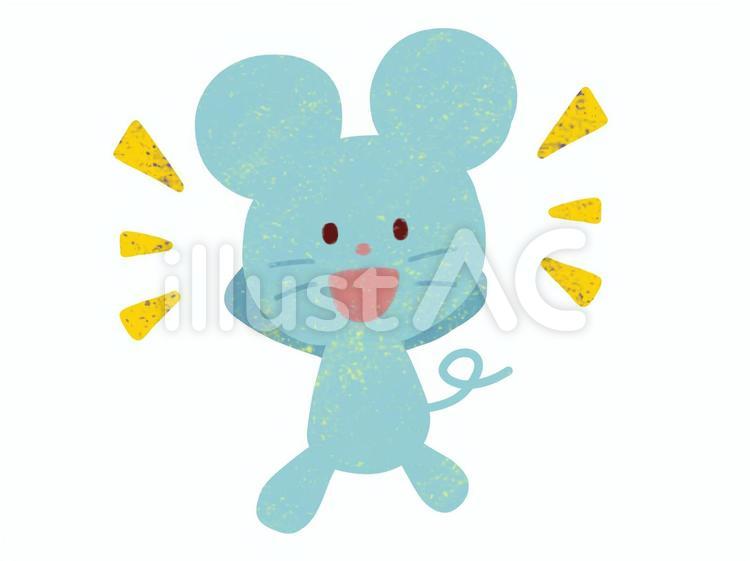 ねずみ　やったー！ ねずみ,嬉しい,楽しいのイラスト素材