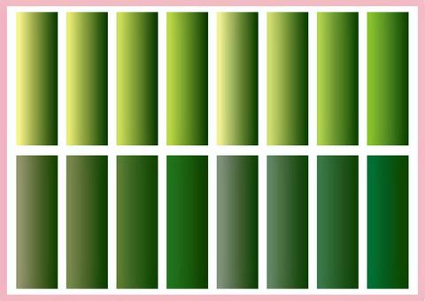 グラデパターン-108 グラデーション,黄緑色,緑色,薄黄緑色,深緑色,抹茶色,柳色,苔色,松葉色,萌黄色のイラスト素材