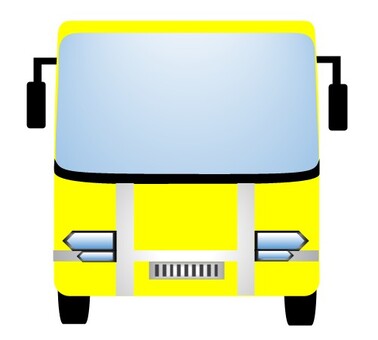 バス105 バス,観光バス,大型バス,正面,ユニーク,オリジナル,イラスト,車,乗り物,黄色のイラスト素材