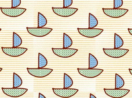 ヨットのパターン(イエロー) ヨット,船,パターン,模様,ボーダー,シンプル,夏,可愛い,ドット,イエローのイラスト素材