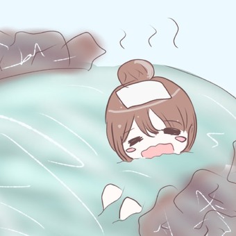 Hot spring trip, hot spring, a trip, hot water, JPG