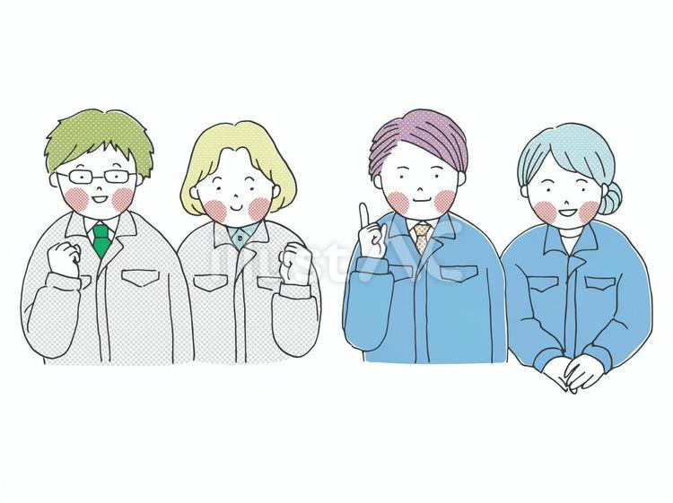 工場【80sTASTE_136】 工場,作業員,作業服のイラスト素材